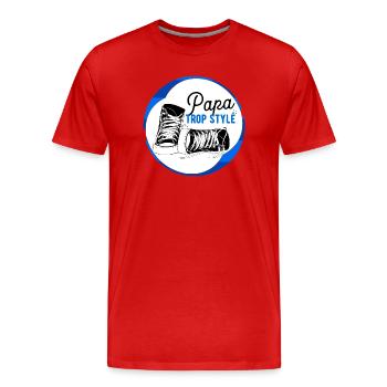 Dad too stylish - Men's Premium Organic T-Shirt - red - Front - Damien (186cm)