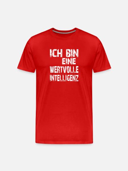 KI Spruch Ich bin eine wertvolle Intelligenz - Männer Premium Bio T-Shirt - Rot