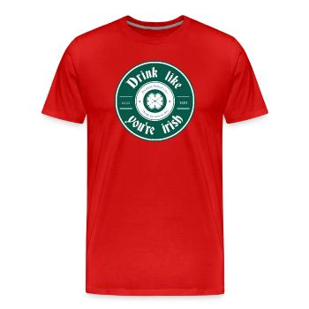 St. Patricks day - Männer Premium Bio T-Shirt - Rot - Vorne - Damien (186cm)