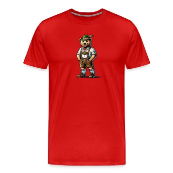 Ours bavarois - T-shirt bio Premium Homme - rouge - Devant - Damien (186cm)