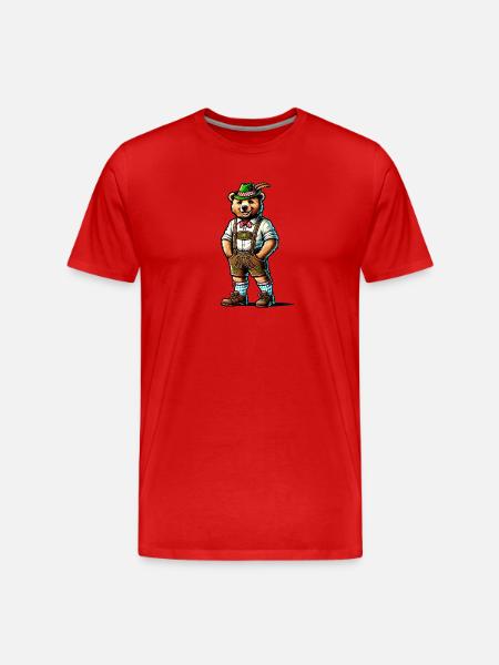 Bavarian Bear - Men's Premium Organic T-Shirt - red