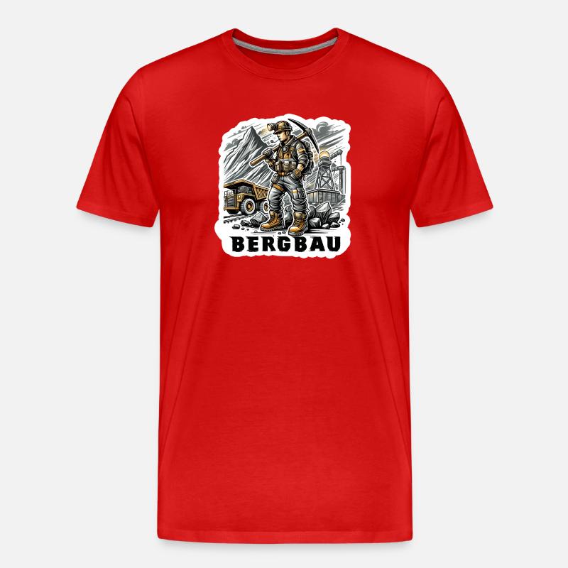 Travail acharné dans l’exploitation minière - T-shirt bio Premium Homme - rouge