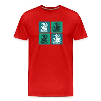 Bergbau Design - Männer Premium Bio T-Shirt - Rot - Vorne - Damien (186cm)