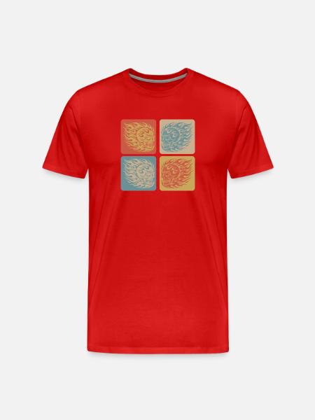 Flaming Skull – Biker & Rocker Style - Men's Premium Organic T-Shirt - red