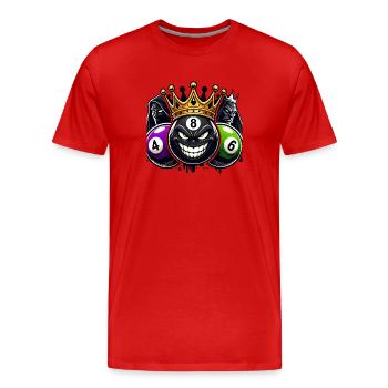 Billard King – Die 8-Ball Herrschaft - Männer Premium Bio T-Shirt - Rot - Vorne - Damien (186cm)
