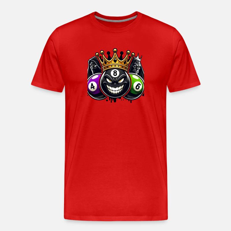 Billard King – Die 8-Ball Herrschaft - Männer Premium Bio T-Shirt - Rot