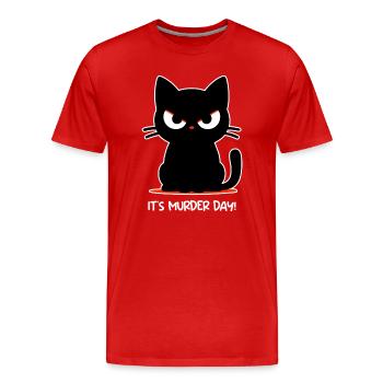 Jour du meurtre (sombre) - T-shirt bio Premium Homme - rouge - Devant - Damien (186cm)