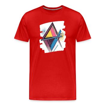 Années 80 - T-shirt bio Premium Homme - rouge - Devant - Damien (186cm)
