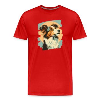 Collie - Männer Premium Bio T-Shirt - Rot - Vorne - Damien (186cm)