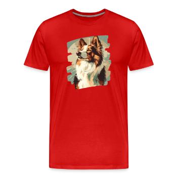 Collie - Männer Premium Bio T-Shirt - Rot - Vorne - Damien (186cm)