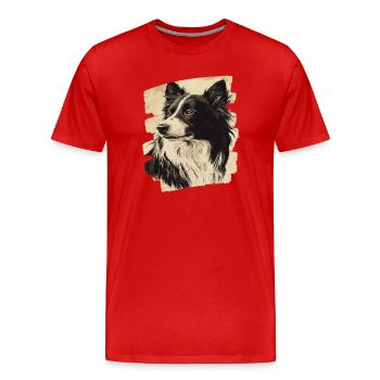 Collie - Männer Premium Bio T-Shirt - Rot - Vorne - Damien (186cm)