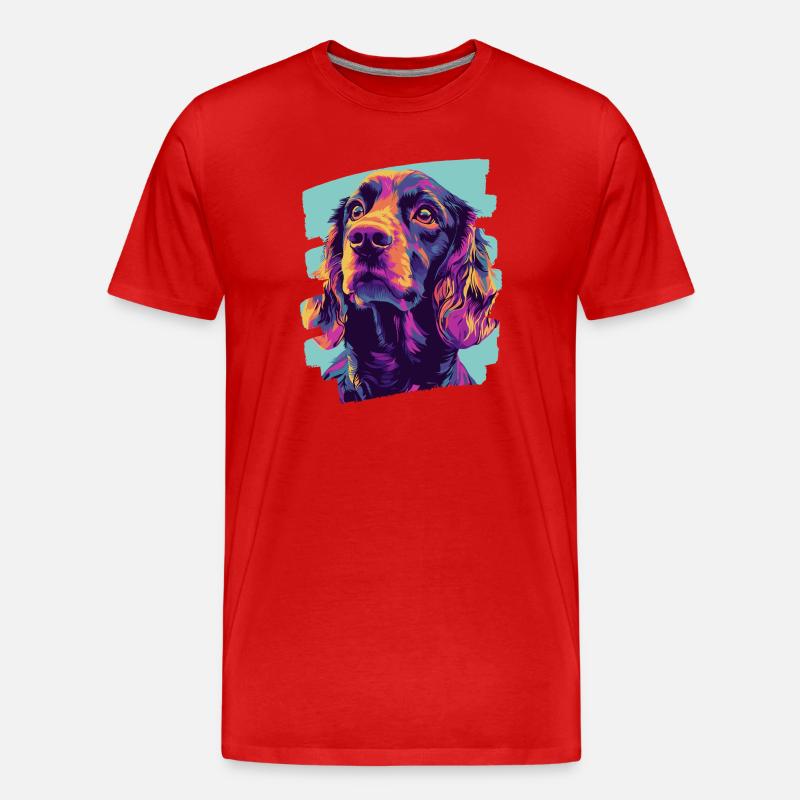 Cocker Spaniel - Männer Premium Bio T-Shirt - Rot