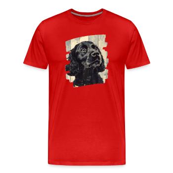 Cocker Spaniel - T-shirt bio Premium Homme - rouge - Devant - Damien (186cm)