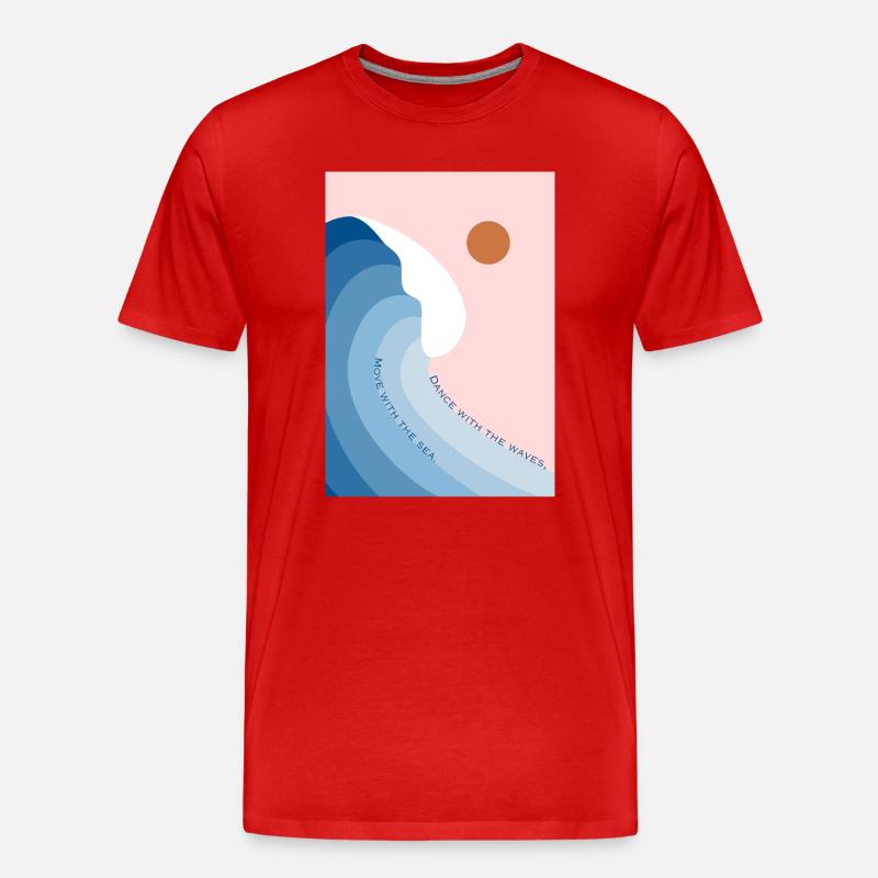 Dance with the waves - Männer Premium Bio T-Shirt - Rot