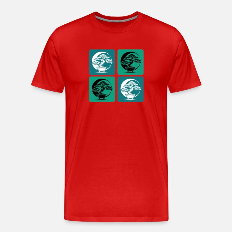 Bonsai Yin Yang - Männer Premium Bio T-Shirt - Rot