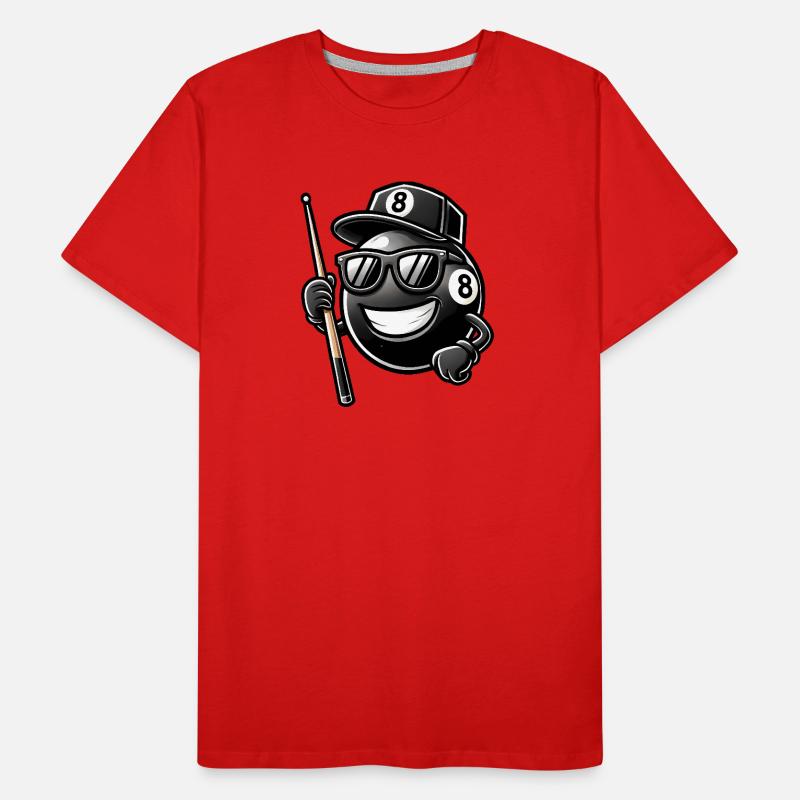 Cooles Billard 8-Ball Design Männer Premium Bio T-Shirt