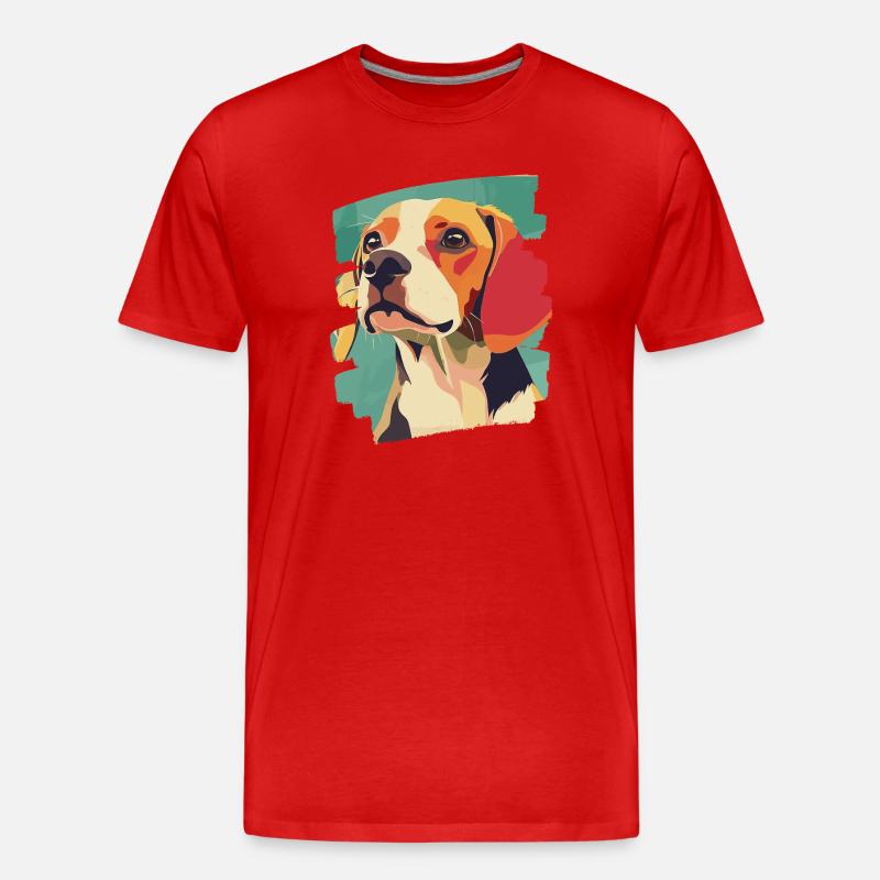 Beagle - Männer Premium Bio T-Shirt - Rot