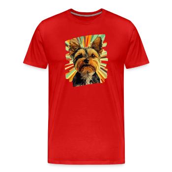 Yorkshire Terrier - T-shirt bio Premium Homme - rouge - Devant - Damien (186cm)