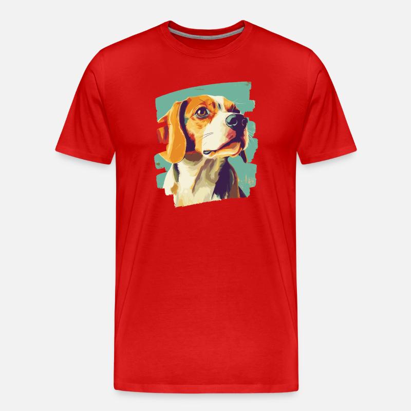 Beagle - Männer Premium Bio T-Shirt - Rot