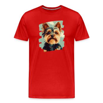 Yorkshire Terrier - Men's Premium Organic T-Shirt - red - Front - Damien (186cm)