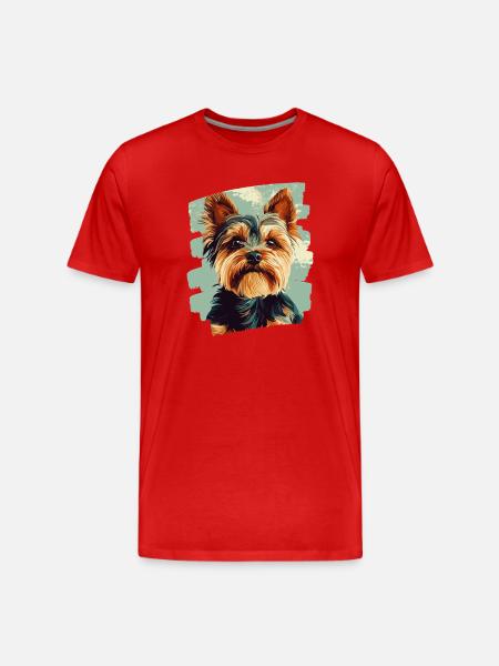 Yorkshire Terrier - Men's Premium Organic T-Shirt - red