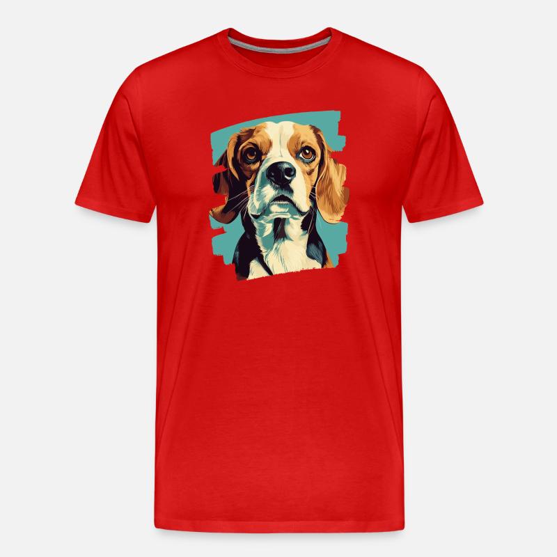 Beagle - Männer Premium Bio T-Shirt - Rot