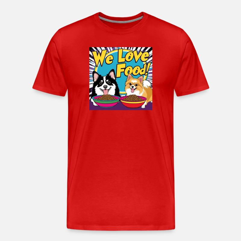 Comic Dogs - Vi elsker mad - Herre Premium T-shirt økologisk - rød