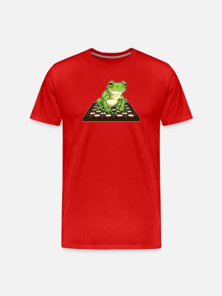 Jeu d’échecs Frog Chessboard - T-shirt bio Premium Homme - rouge