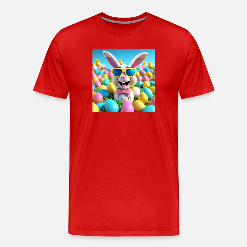 pâques, joyeuses pâques, easter - T-shirt bio Premium Homme - rouge
