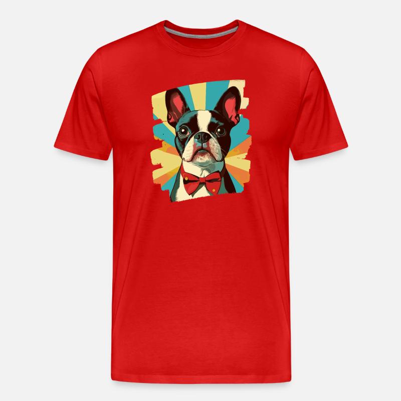 Boston Terrier - Männer Premium Bio T-Shirt - Rot