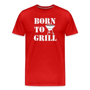 Grilling , Born to Grill - Men's Premium Organic T-Shirt - red - Front - Damien (186cm)