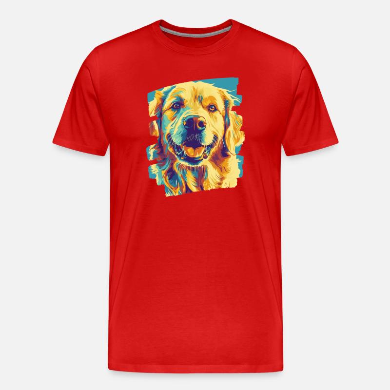 Golden Retriever - Männer Premium Bio T-Shirt - Rot