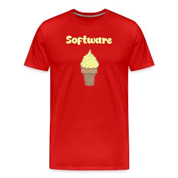 Software Eis Vanille - Männer Premium Bio T-Shirt - Rot - Vorne - Damien (186cm)