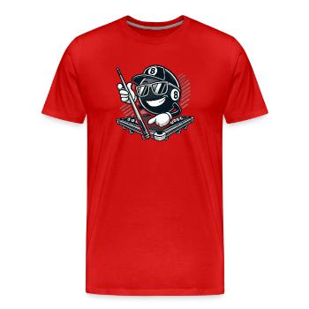 Stylish 8-Ball Billiards - Men's Premium Organic T-Shirt - red - Front - Damien (186cm)