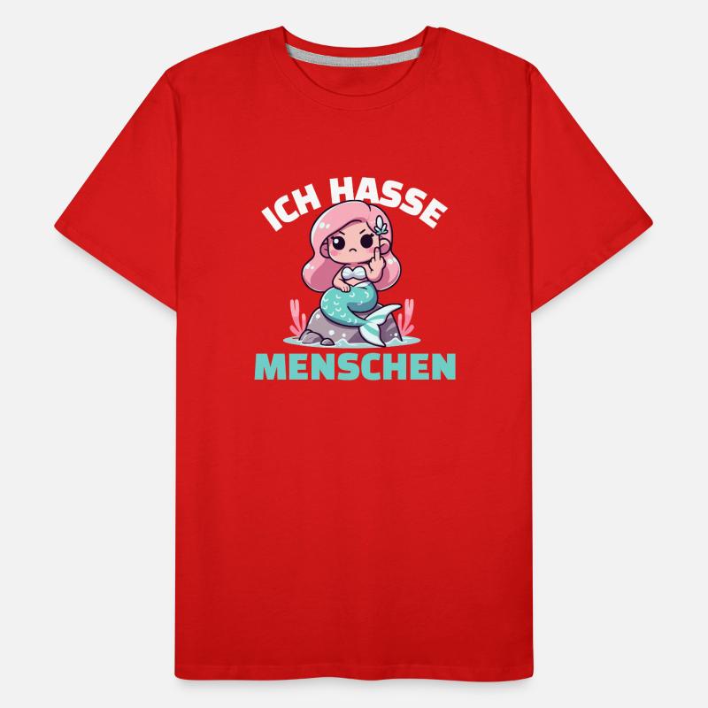 Freche Meerjungfrau mit einer Zynischen Botschaft Männer Premium Bio T-Shirt