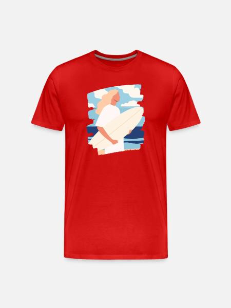 Surfer - Männer Premium Bio T-Shirt - Rot