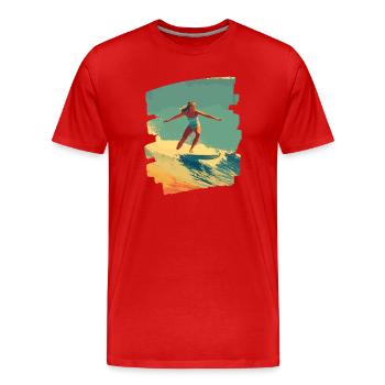 Surfer - Men's Premium Organic T-Shirt - red - Front - Damien (186cm)