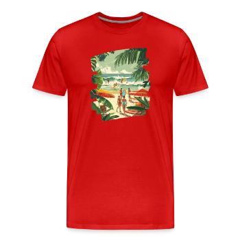 Surfer - Men's Premium Organic T-Shirt - red - Front - Damien (186cm)