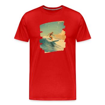 Surfer - Men's Premium Organic T-Shirt - red - Front - Damien (186cm)