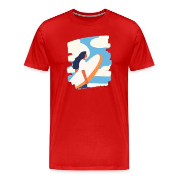 Surfer - Men's Premium Organic T-Shirt - red - Front - Damien (186cm)