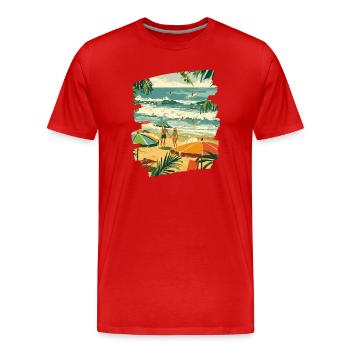 Surfer - Men's Premium Organic T-Shirt - red - Front - Damien (186cm)