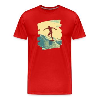 Surfer - Men's Premium Organic T-Shirt - red - Front - Damien (186cm)