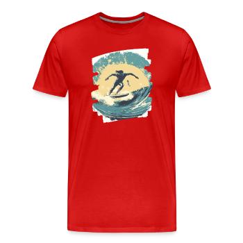 Surfer - Men's Premium Organic T-Shirt - red - Front - Damien (186cm)