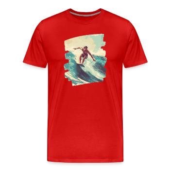 Surfer - Men's Premium Organic T-Shirt - red - Front - Damien (186cm)