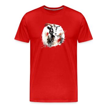 Chinesisches Sternzeichen Ziege - Männer Premium Bio T-Shirt - Rot - Vorne - Damien (186cm)