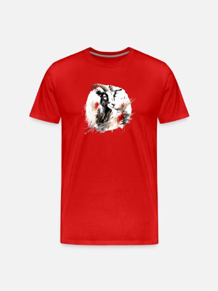 Zodiaque Chinois Chèvre - T-shirt bio Premium Homme - rouge