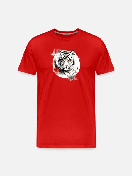 Chinese Zodiac Tiger - Men's Premium Organic T-Shirt - red