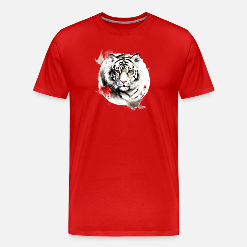 Chinesisches Sternzeichen Tiger - Männer Premium Bio T-Shirt - Rot