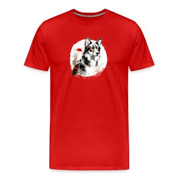 Chinesisches Sternzeichen Hund - Männer Premium Bio T-Shirt - Rot - Vorne - Damien (186cm)
