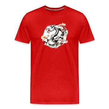 Chinesisches Sternzeichen Drache - Männer Premium Bio T-Shirt - Rot - Vorne - Damien (186cm)